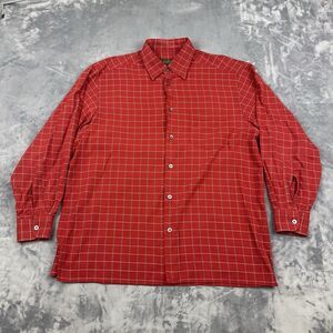Ermenegildo Zegna Shirt Mens Size L Red Plaid Button Up Made In Italy